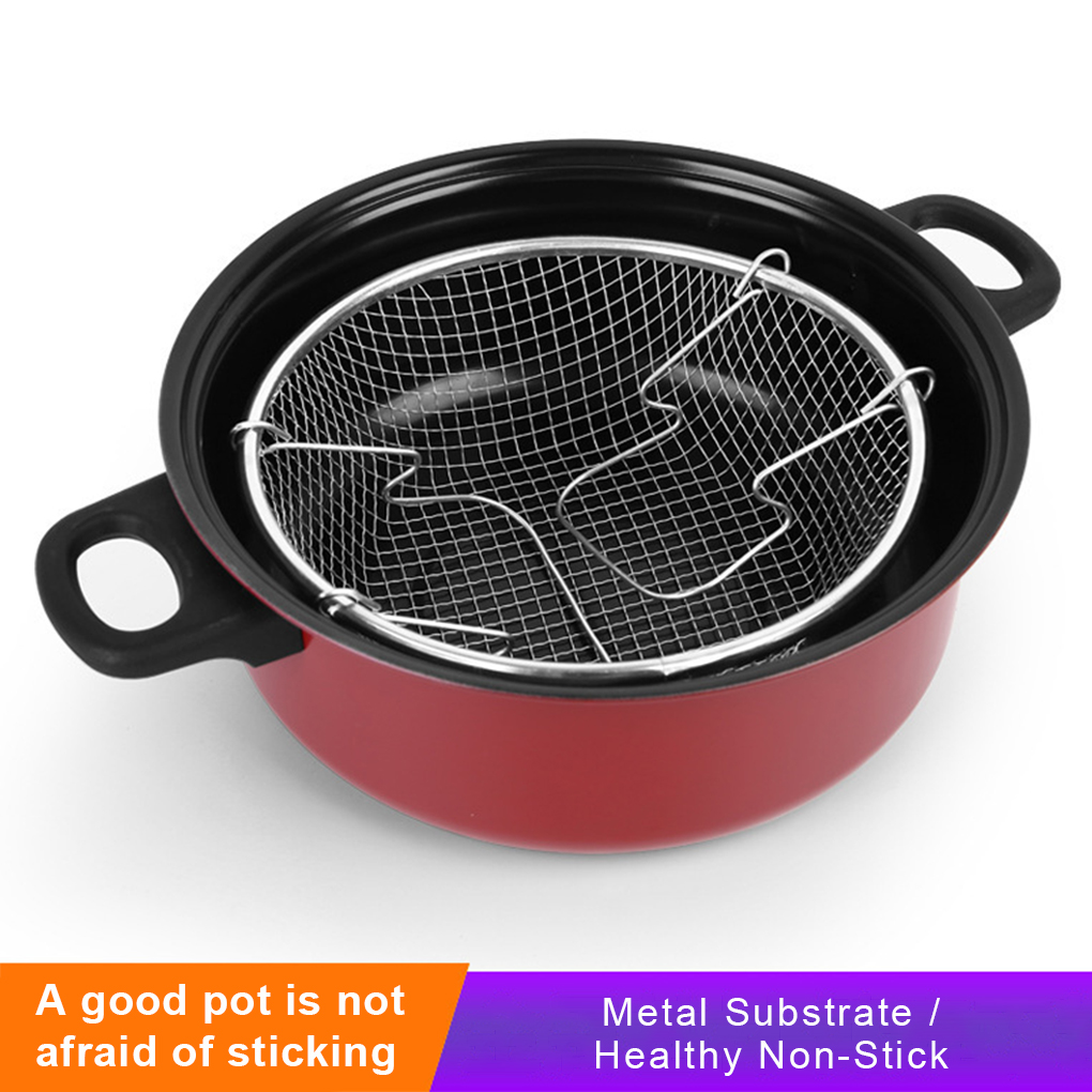 Deep Fryer Stainless - Frituurpan Appartement Friteuse Anti-aanbakpotten Chip Pan
