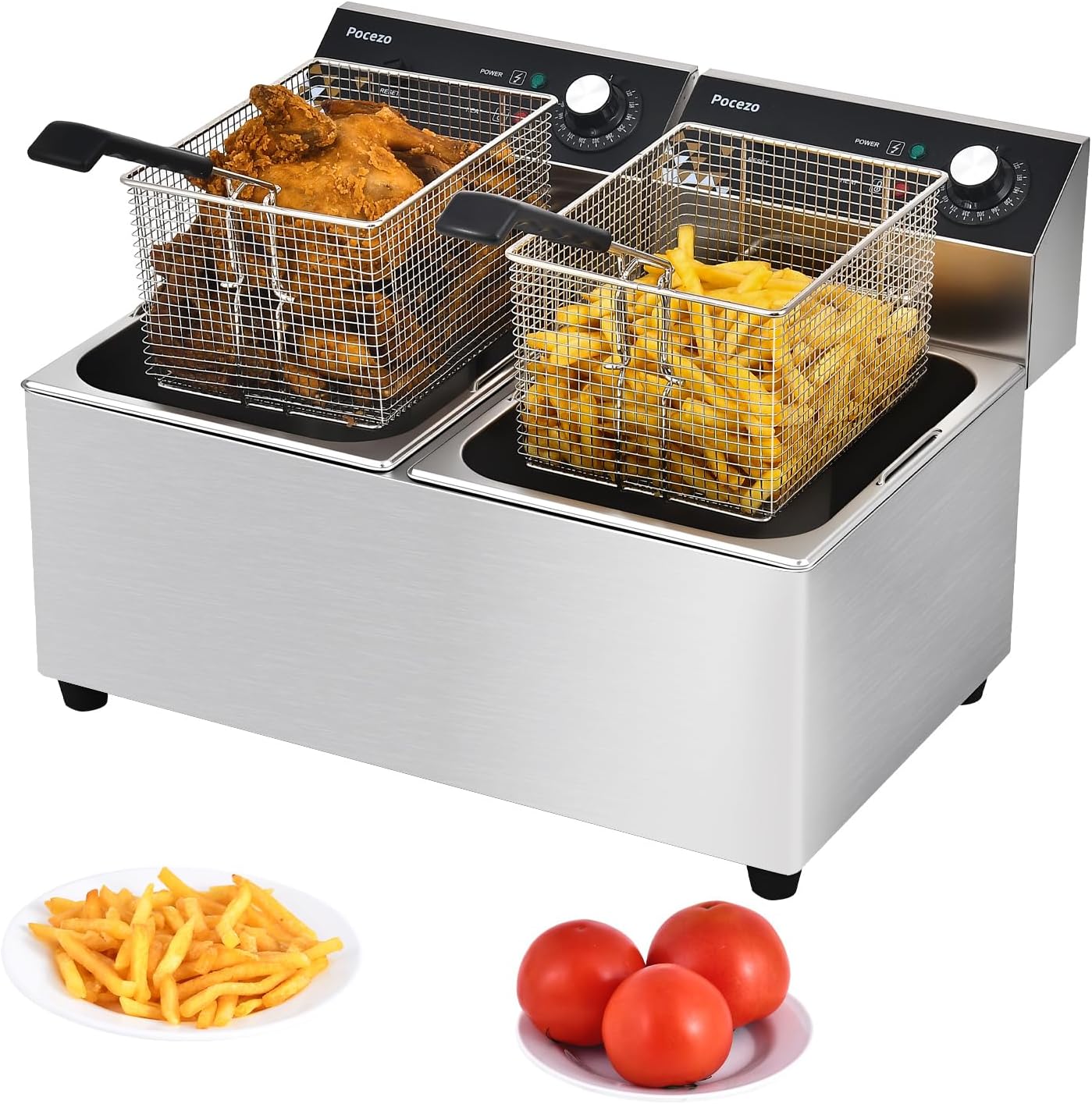 Deep Fryer Stainless - Friteuse met mandje, 3400W, 14 liter