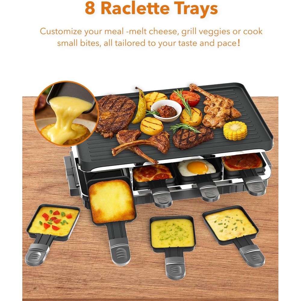 Raclette-tafelgrill, 2-in-1 Ko - Raclette Grill Table recensie en prijs